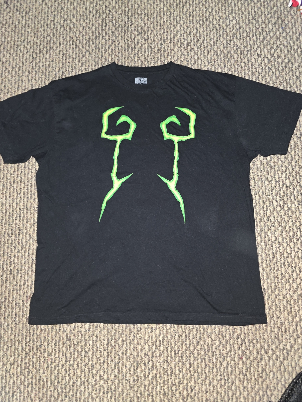 Blizzard Black Graphic Tee with Neon Green Storm Sigils -